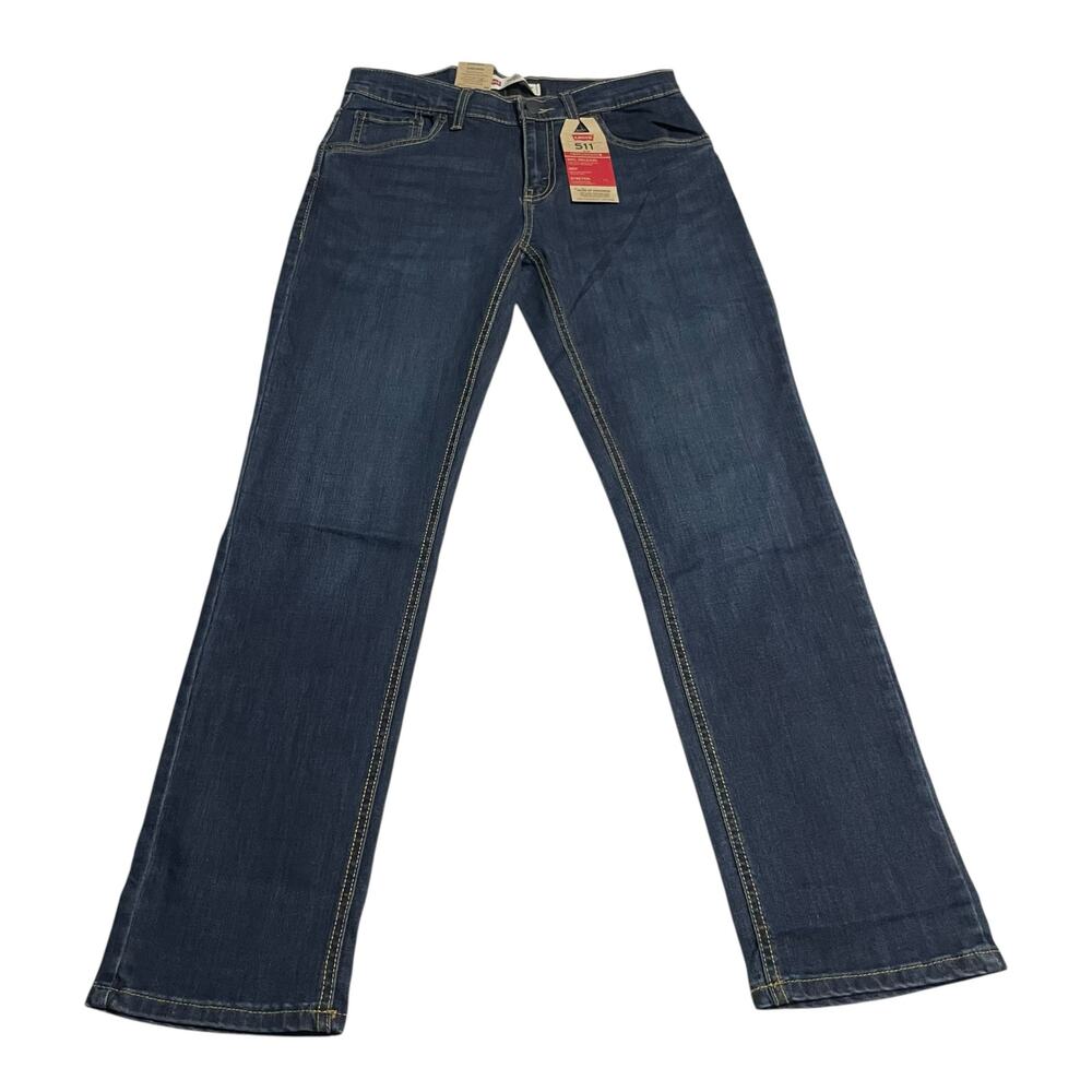Levis 511 Jeans Youth Size 16 Big Boys Slim Fit Performance Mid Rise Dark Wash